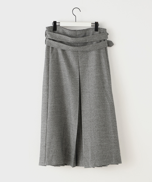 OPEN Yy(オープンワイワイ)の「【Geek Office / ギークオフィス】OPEN YY Woven DOUBLE BELTED MAXI SKIRT(スカート・レディース・チャコールグレー・SMALL)」の4枚目の写真