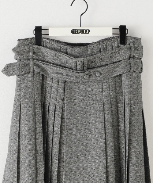 OPEN Yy(オープンワイワイ)の「【Geek Office / ギークオフィス】OPEN YY Woven DOUBLE BELTED MAXI SKIRT(スカート・レディース・チャコールグレー・SMALL)」の5枚目の写真