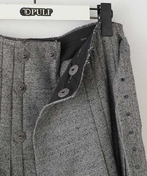 OPEN Yy(オープンワイワイ)の「【Geek Office / ギークオフィス】OPEN YY Woven DOUBLE BELTED MAXI SKIRT(スカート・レディース・チャコールグレー・SMALL)」の8枚目の写真