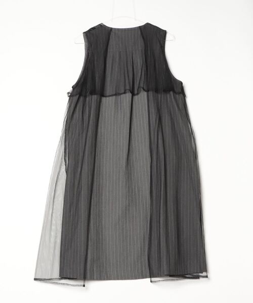 GALENA（ガレナ）の「【GALENA/ガレナ】チュールレイヤードロングベスト（ベスト・レディース・チャコールグレー/ブラック・FREE）」の3枚目の写真