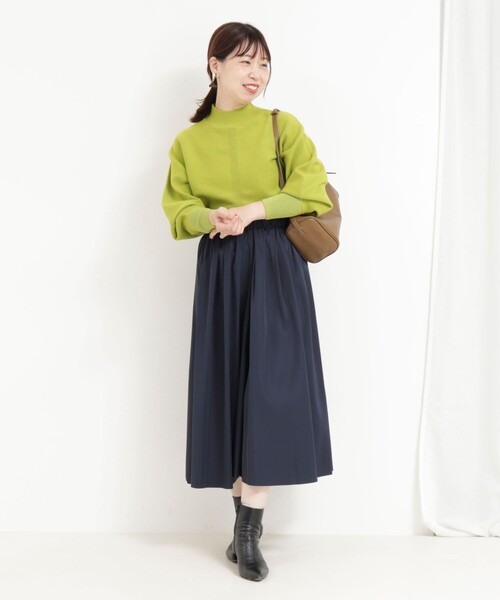 MICO COULIER（ミコクリエ）の「リバーシブルタフタスカート（チェック×ムジ）（スカート・レディース・ブルー系その他/ブラウン系その他・38/36）」の6枚目の写真