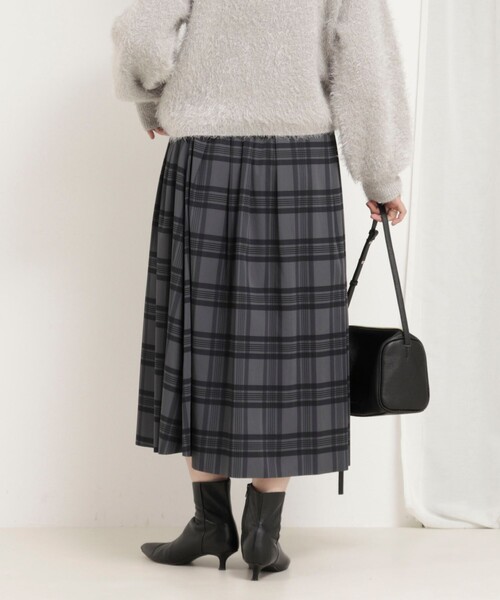 リバーシブルタフタスカート（チェック×ムジ）（スカート）｜MICO