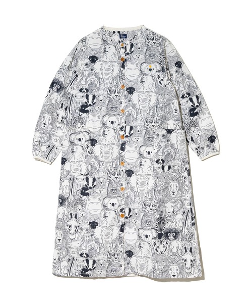 go slow caravan(ゴースローキャラバン)の「アニマル/ワッペン ノーカラーシャツワンピース W(シャツワンピース・レディース・ナチュラル/ダークグリーン・FREE)」の10枚目の写真