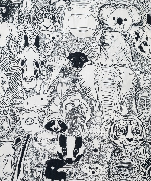 go slow caravan(ゴースローキャラバン)の「アニマル/ワッペン ノーカラーシャツワンピース W(シャツワンピース・レディース・ナチュラル/ダークグリーン・FREE)」の12枚目の写真