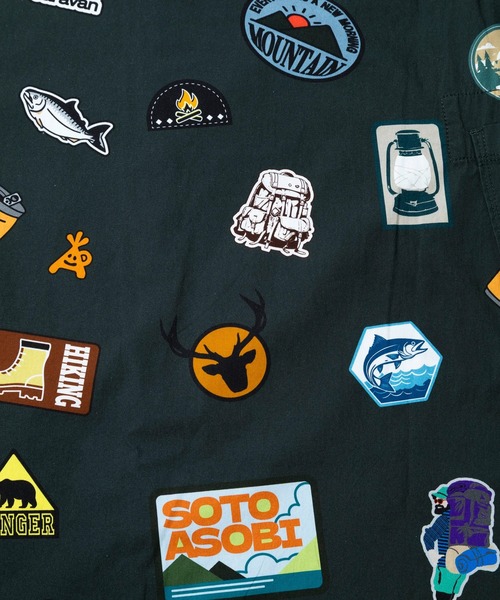 go slow caravan(ゴースローキャラバン)の「アニマル/ワッペン ノーカラーシャツワンピース W(シャツワンピース・レディース・ナチュラル/ダークグリーン・FREE)」の15枚目の写真