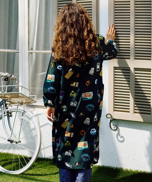 go slow caravan(ゴースローキャラバン)の「アニマル/ワッペン ノーカラーシャツワンピース W(シャツワンピース・レディース・ナチュラル/ダークグリーン・FREE)」の17枚目の写真