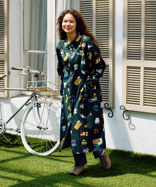 go slow caravan(ゴースローキャラバン)の「アニマル/ワッペン ノーカラーシャツワンピース W(シャツワンピース・レディース・ナチュラル/ダークグリーン・FREE)」の18枚目の写真