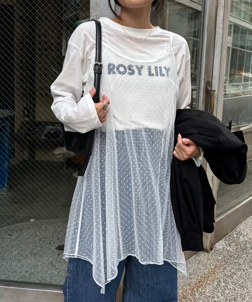 CIAOPANIC TYPY（チャオパニックティピー）の「■ドットチュールキャミチュニックワンピ（キャミソール・レディース・ブラック/ホワイト/ブラウン・ONE SIZE）」の11枚目の写真