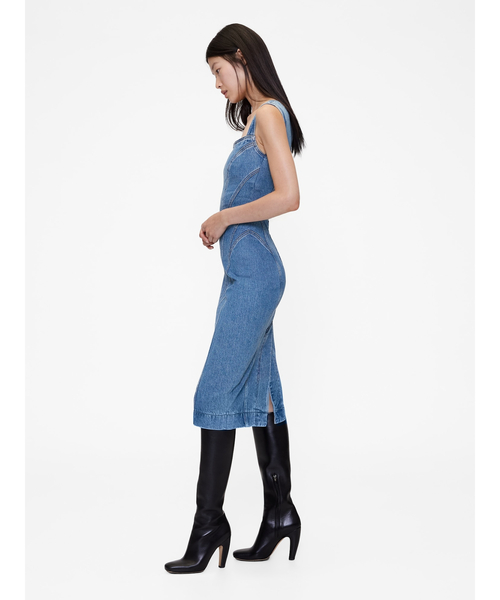 GapStudio シーム デニム ミディドレス（ワンピース）｜GapStudio
