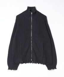 【ADAMPATEK/アダムパテック】cotton wool damaged driver’s knit ドライバーズニット