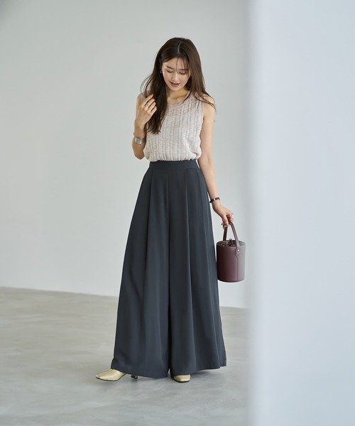 STYLE DELI(スタイルデリ)の「抜群の落ち感スルスル超ワイドパンツ(その他パンツ・レディース・チャコールグレー/ブラック・SMALL/MEDIUM/LARGE)」の16枚目の写真
