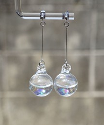 jolie minette/ゆれる水入りオーロラ ガラスドーム ピアス /アレルギー対応