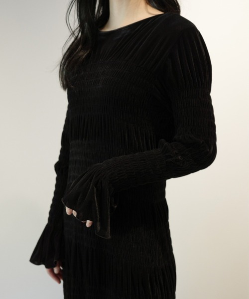CLANE（クラネ）の「CLANE SHIRRING LONG ONEPIECE（ワンピース）」 - WEAR