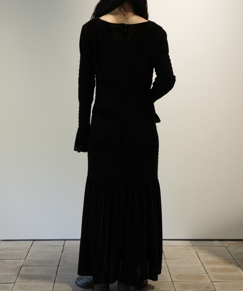 CLANE（クラネ）の「CLANE SHIRRING LONG ONEPIECE（ワンピース）」 - WEAR