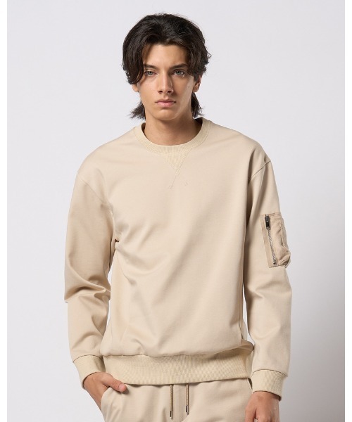 wjk(ダヴルジェイケイ)の「utility pocket sweatshirt(スウェット・メンズ・ブラック/ライトベージュ/トップグレー・SMALL/MEDIUM/LARGE/X-LARGE)」の4枚目の写真
