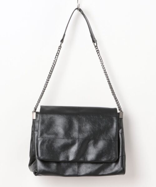 Burner(バーナー)の「【OKUOKU 0909】チェーンストラップ 大容量レザーショルダーバッグ oku-bag-32-28【RBTS】(ショルダーバッグ・レディース・ブラック・FREE)」の6枚目の写真