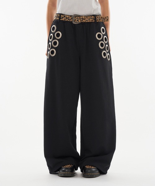 WISH FOR EVER(ウィッシュフォーエバー)の「EYELET DESIGN SWEAT PANTS / アイレットデザインスウェットパンツ(スウェットパンツ・メンズ・ピンク/グレー/ブラック・SMALL/LARGE/MEDIUM)」の1枚目の写真