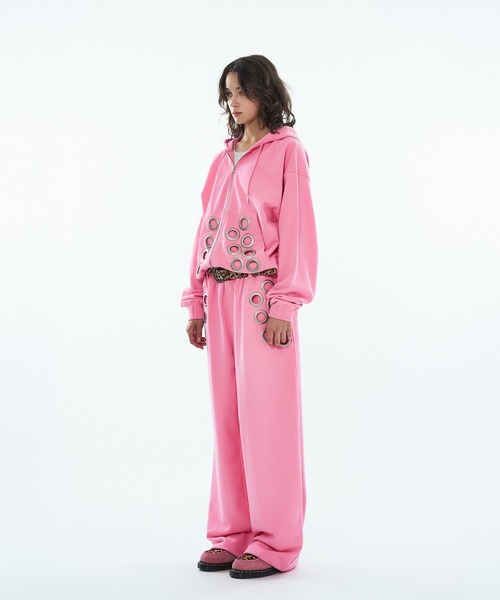 WISH FOR EVER(ウィッシュフォーエバー)の「EYELET DESIGN SWEAT PANTS / アイレットデザインスウェットパンツ(スウェットパンツ・メンズ・ピンク/グレー/ブラック・SMALL/LARGE/MEDIUM)」の9枚目の写真