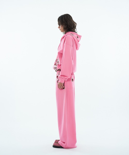 WISH FOR EVER(ウィッシュフォーエバー)の「EYELET DESIGN SWEAT PANTS / アイレットデザインスウェットパンツ(スウェットパンツ・メンズ・ピンク/グレー/ブラック・SMALL/LARGE/MEDIUM)」の8枚目の写真