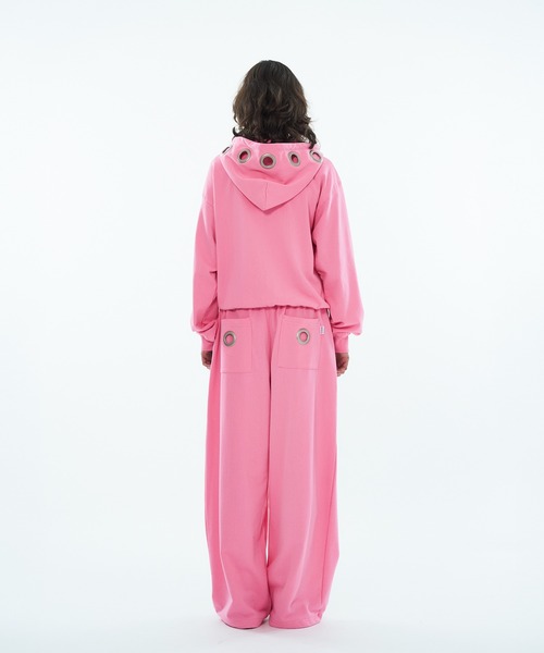 WISH FOR EVER(ウィッシュフォーエバー)の「EYELET DESIGN SWEAT PANTS / アイレットデザインスウェットパンツ(スウェットパンツ・メンズ・ピンク/グレー/ブラック・SMALL/LARGE/MEDIUM)」の10枚目の写真