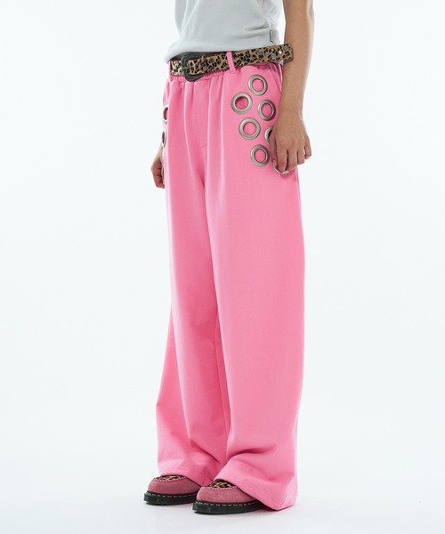 WISH FOR EVER(ウィッシュフォーエバー)の「EYELET DESIGN SWEAT PANTS / アイレットデザインスウェットパンツ(スウェットパンツ・メンズ・ピンク/グレー/ブラック・SMALL/LARGE/MEDIUM)」の12枚目の写真