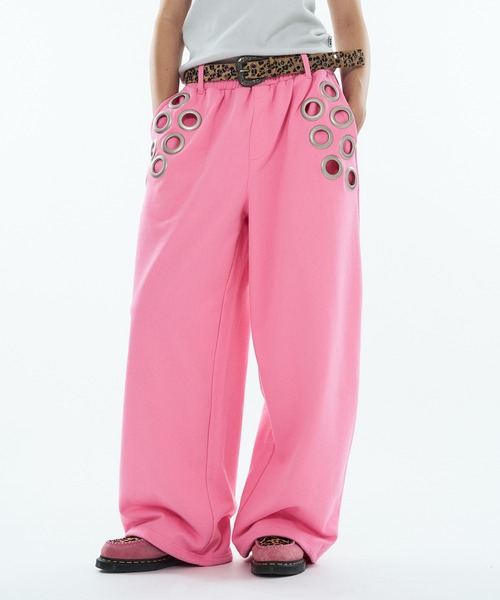 WISH FOR EVER(ウィッシュフォーエバー)の「EYELET DESIGN SWEAT PANTS / アイレットデザインスウェットパンツ(スウェットパンツ・メンズ・ピンク/グレー/ブラック・SMALL/LARGE/MEDIUM)」の19枚目の写真