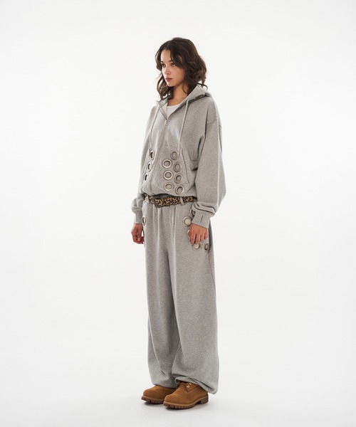 WISH FOR EVER(ウィッシュフォーエバー)の「EYELET DESIGN SWEAT PANTS / アイレットデザインスウェットパンツ(スウェットパンツ・メンズ・ピンク/グレー/ブラック・SMALL/LARGE/MEDIUM)」の21枚目の写真