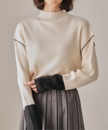 aquagarage | ボトルネック配色リブニット(ニット/セーター)