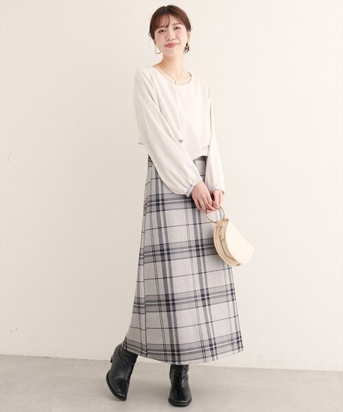 natural couture（ナチュラルクチュール）の「アシメパイピングボウブラウス（シャツ/ブラウス・レディース・ブラウン/ネイビー/グレイッシュベージュ/アイボリー・FREE）」の9枚目の写真