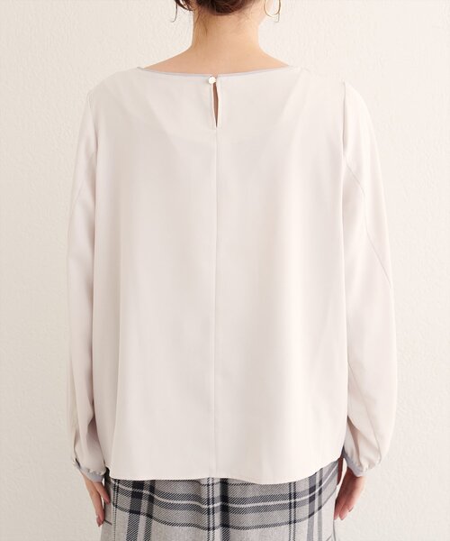 natural couture（ナチュラルクチュール）の「アシメパイピングボウブラウス（シャツ/ブラウス・レディース・ブラウン/ネイビー/グレイッシュベージュ/アイボリー・FREE）」の11枚目の写真