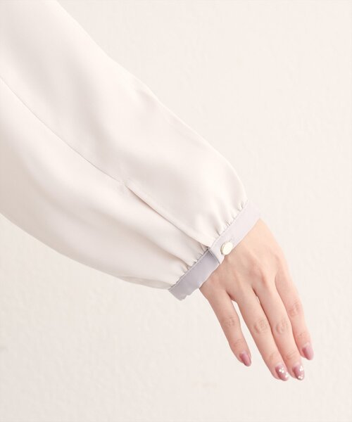 natural couture（ナチュラルクチュール）の「アシメパイピングボウブラウス（シャツ/ブラウス・レディース・ブラウン/ネイビー/グレイッシュベージュ/アイボリー・FREE）」の14枚目の写真