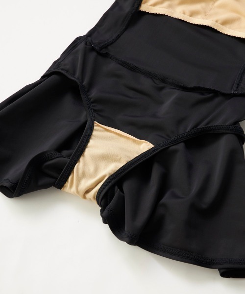 OP/RUSTY（オーピー/ラスティー）の「【ノーブランド】スクール水着 キッズ キュロットワンピース水着 Aラインワンピース スイミング  日焼け対策 UVカット ストレッチ素材（水着・キッズ・ネイビー/サックスブルー/ネイビー×ホワイト/ブラック×パープル・130/140/150/160/170）」の12枚目の写真