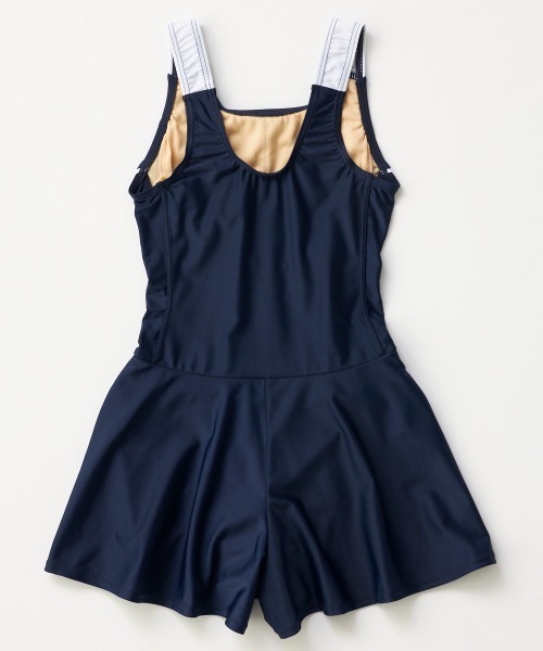 OP/RUSTY（オーピー/ラスティー）の「【ノーブランド】スクール水着 キッズ キュロットワンピース水着 Aラインワンピース スイミング  日焼け対策 UVカット ストレッチ素材（水着・キッズ・ネイビー/サックスブルー/ネイビー×ホワイト/ブラック×パープル・130/140/150/160/170）」の14枚目の写真