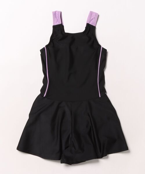 OP/RUSTY（オーピー/ラスティー）の「【ノーブランド】スクール水着 キッズ キュロットワンピース水着 Aラインワンピース スイミング  日焼け対策 UVカット ストレッチ素材（水着・キッズ・ネイビー/サックスブルー/ネイビー×ホワイト/ブラック×パープル・130/140/150/160/170）」の18枚目の写真