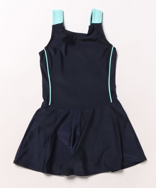 OP/RUSTY（オーピー/ラスティー）の「【ノーブランド】スクール水着 キッズ キュロットワンピース水着 Aラインワンピース スイミング  日焼け対策 UVカット ストレッチ素材（水着・キッズ・ネイビー/サックスブルー/ネイビー×ホワイト/ブラック×パープル・130/140/150/160/170）」の19枚目の写真