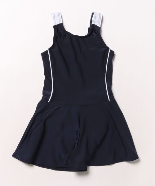 OP/RUSTY（オーピー/ラスティー）の「【ノーブランド】スクール水着 キッズ キュロットワンピース水着 Aラインワンピース スイミング  日焼け対策 UVカット ストレッチ素材（水着・キッズ・ネイビー/サックスブルー/ネイビー×ホワイト/ブラック×パープル・130/140/150/160/170）」の21枚目の写真