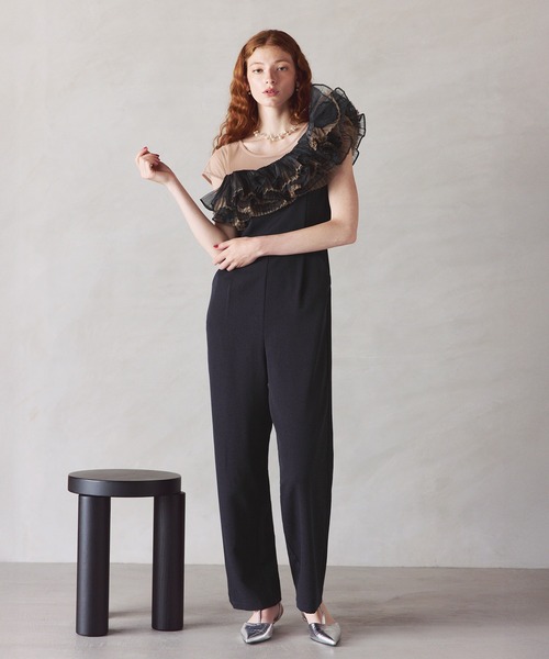 darial（ダリアル）の「【darial】tule motif pants dress チュール モチーフ パンツドレス（パンツドレス・レディース・ネイビー/ミント/ブラック・S/M/L）」の4枚目の写真