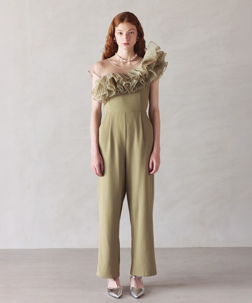 darial（ダリアル）の「【darial】tule motif pants dress チュール モチーフ パンツドレス（パンツドレス・レディース・ネイビー/ミント/ブラック・S/M/L）」の7枚目の写真