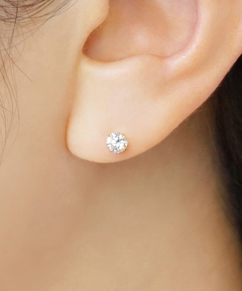 TAKE-UP（テイクアップ）の「【WEB限定商品】K10 シンプルラウンド1粒ピアス（YG）（ピアス（両耳用）・レディース・イエローゴールド・FREE）」の2枚目の写真