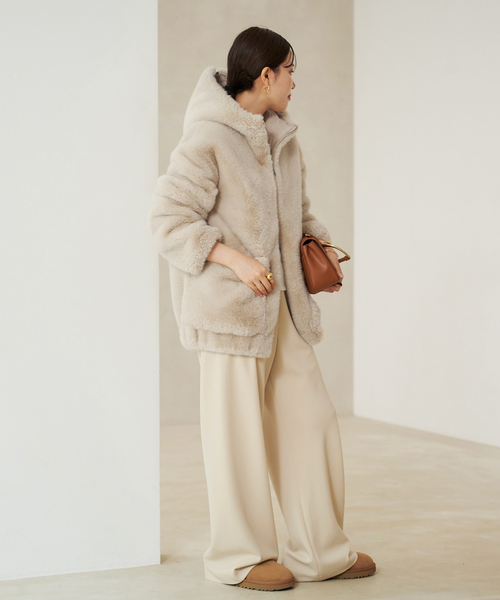 plage（プラージュ）の「Vegancode / ヴィ―ガンコード FAUX FUR ブルゾン（その他アウター・レディース・カーキ/アイボリー・FREE）」の22枚目の写真