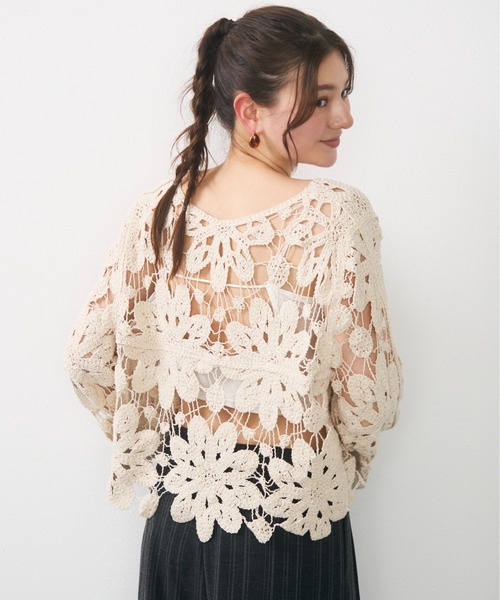 極美品♡ルネ♡ボレロカーディガン フラワークロシェカーディガン（カーディガン/ボレロ）｜Lunea（ルネア