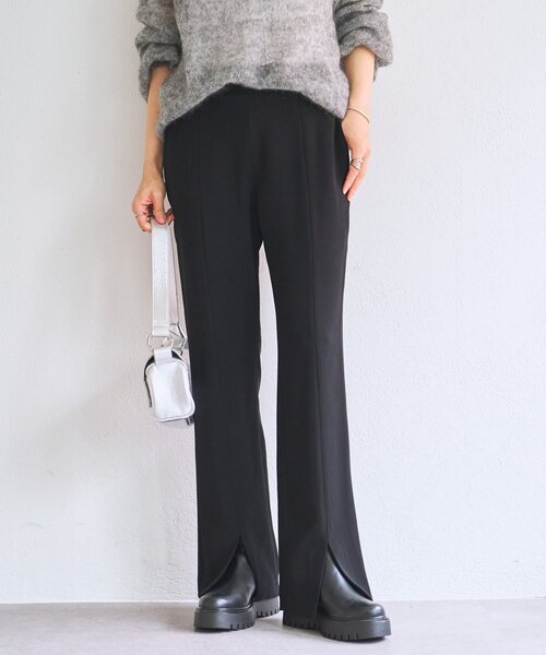 LIVETART（リヴェタート）の「トロミフロントスリットパンツ（その他パンツ・レディース・ブラック・1/0）」の2枚目の写真