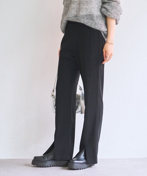 LIVETART（リヴェタート）の「トロミフロントスリットパンツ（その他パンツ・レディース・ブラック・1/0）」の3枚目の写真