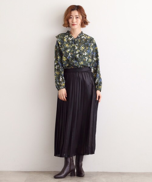 grove（グローブ）の「カスリフラワープリントブラウス（シャツ/ブラウス・レディース・モスグリーン系/アイボリー系・03/02/01/04/05）」の10枚目の写真