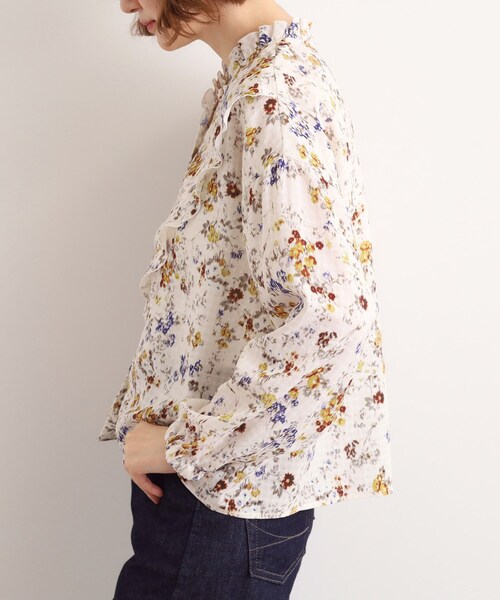 grove（グローブ）の「カスリフラワープリントブラウス（シャツ/ブラウス・レディース・モスグリーン系/アイボリー系・03/02/01/04/05）」の7枚目の写真