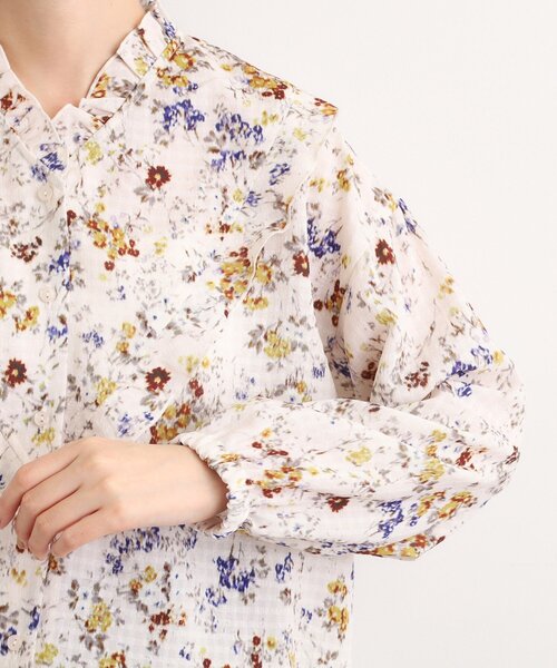 grove（グローブ）の「カスリフラワープリントブラウス（シャツ/ブラウス・レディース・モスグリーン系/アイボリー系・03/02/01/04/05）」の4枚目の写真