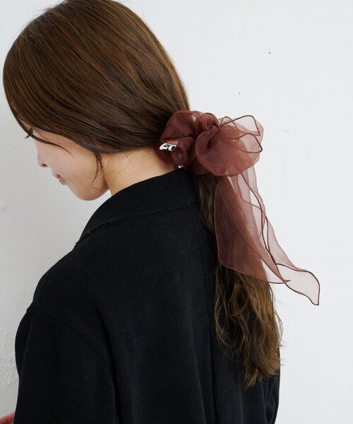 Kastane（カスタネ）の「【新色追加/fiw.】シアーリボンシュシュ（シュシュ・レディース・ホワイト/ブラウン・FREE）」の5枚目の写真