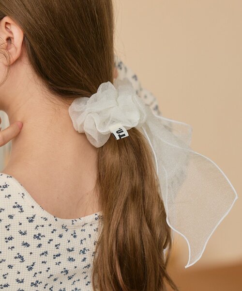 Kastane（カスタネ）の「【新色追加/fiw.】シアーリボンシュシュ（シュシュ・レディース・ホワイト/ブラウン・FREE）」の7枚目の写真