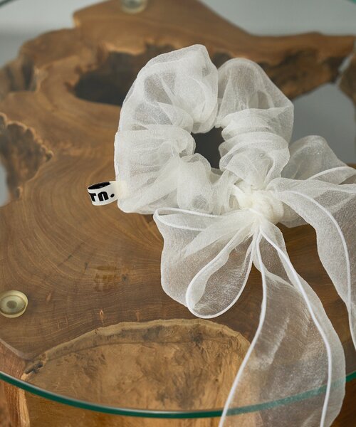 Kastane（カスタネ）の「【新色追加/fiw.】シアーリボンシュシュ（シュシュ・レディース・ホワイト/ブラウン・FREE）」の9枚目の写真