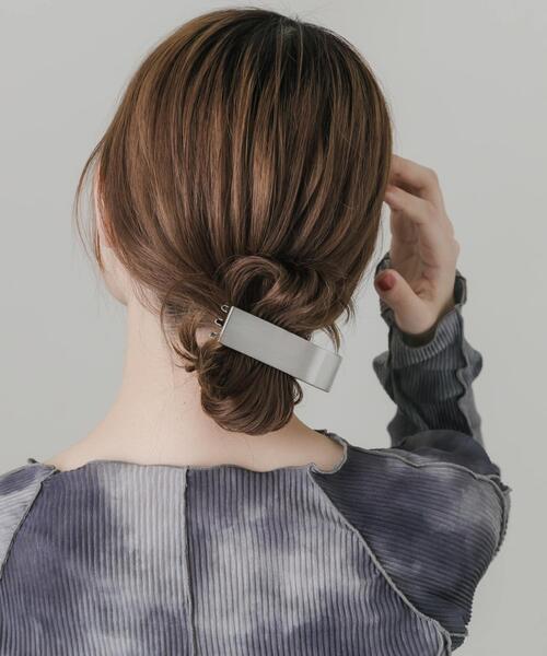 SMELLY（スメリー）の「シンプルメタルヘアクリップ（バレッタ/ヘアクリップ・レディース・シルバー・-）」の4枚目の写真